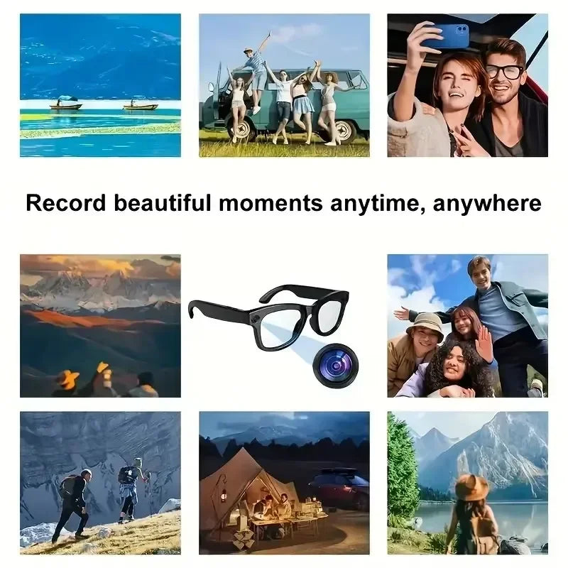 Lunettes Intelligentes avec Traduction IA, Lecture Musicale,Photo, Reconnaissance d'Objets, Vidéo et Capacités de Gestion des Appels