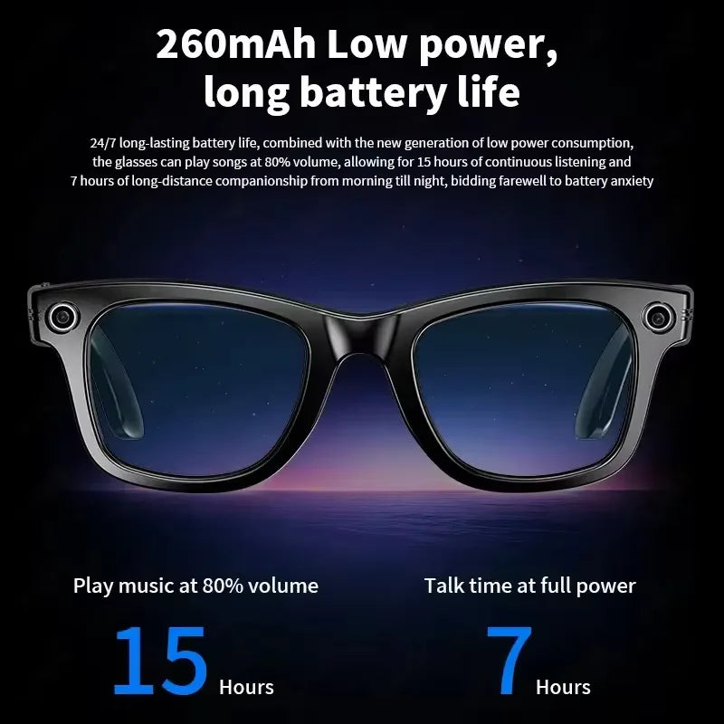Nouvelle mise à niveau lunettes intelligentes avec caméra enregistrement vidéo AI reconnaissance Photo Bluetooth appel traduction voix lunettes de soleil hommes femmes