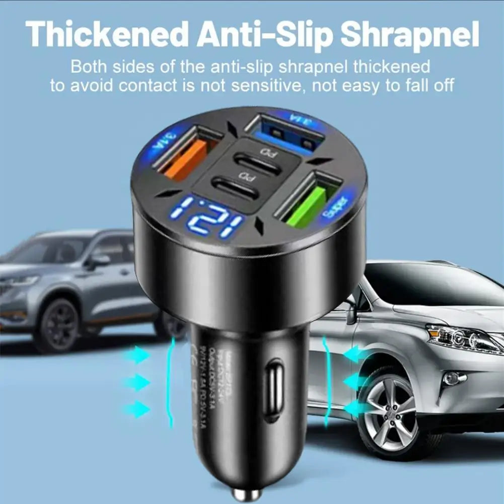 Chargeur De Voiture 250W 5 Ports Charge Rapide PD QC3.0 USB C Chargeur De Téléphone De Voiture Adaptateur De Type C Dans La Voiture Pour IPhone