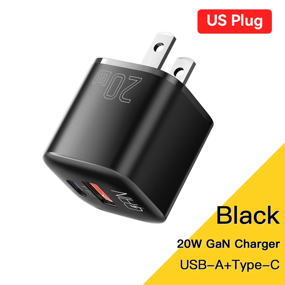 Essager 20W GaN Chargeur USB Type C PD Charge rapide Téléphone QC 3.0 Chargeurs rapides pour iPhone 14 13 12 11 Pro Max Mini iPad Chargement