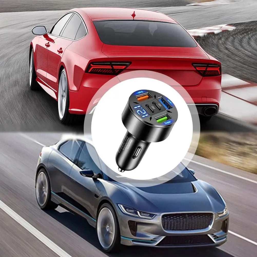 Chargeur De Voiture 250W 5 Ports Charge Rapide PD QC3.0 USB C Chargeur De Téléphone De Voiture Adaptateur De Type C Dans La Voiture Pour IPhone