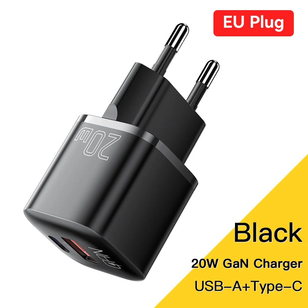 Essager 20W GaN Chargeur USB Type C PD Charge rapide Téléphone QC 3.0 Chargeurs rapides pour iPhone 14 13 12 11 Pro Max Mini iPad Chargement