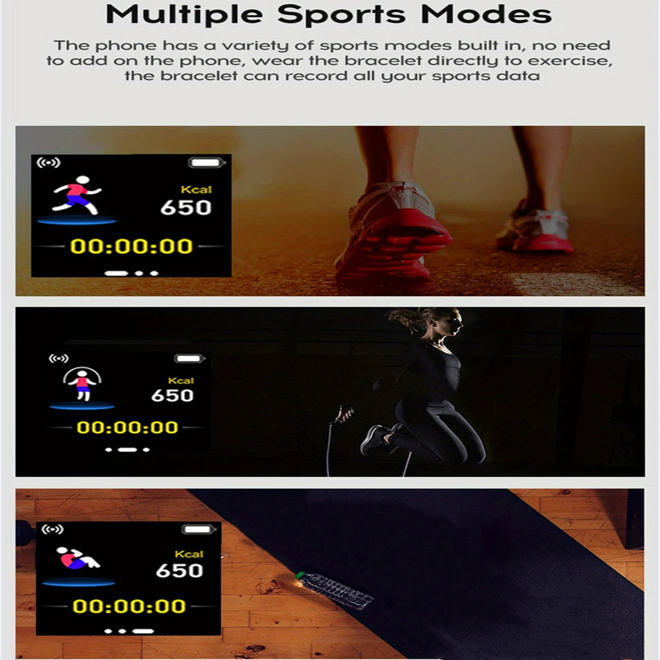 Montre intelligente pour femmes Hommes Montre-bracelet Bluetooth Connecté Téléphone Lecteur Musique Fitness Sport Bracelet Moniteur de sommeil Montres numériques