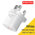 Essager 20W GaN Chargeur USB Type C PD Charge rapide Téléphone QC 3.0 Chargeurs rapides pour iPhone 14 13 12 11 Pro Max Mini iPad Chargement
