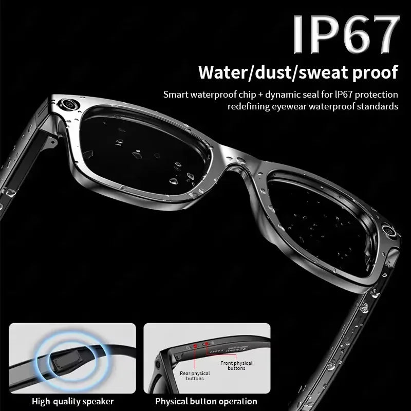 Nouvelle mise à niveau lunettes intelligentes avec caméra enregistrement vidéo AI reconnaissance Photo Bluetooth appel traduction voix lunettes de soleil hommes femmes