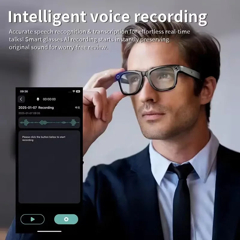 Nouvelle mise à niveau lunettes intelligentes avec caméra enregistrement vidéo AI reconnaissance Photo Bluetooth appel traduction voix lunettes de soleil hommes femmes