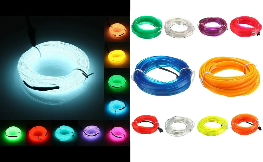 5M Intérieur De Voiture Led Strip Light Néon EL Câblage Lampe Décorative Pour Auto DIY Flexible Ambiant Lumière USB Party Atmosphere Diode
