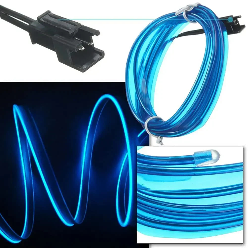 5M Intérieur De Voiture Led Strip Light Néon EL Câblage Lampe Décorative Pour Auto DIY Flexible Ambiant Lumière USB Party Atmosphere Diode