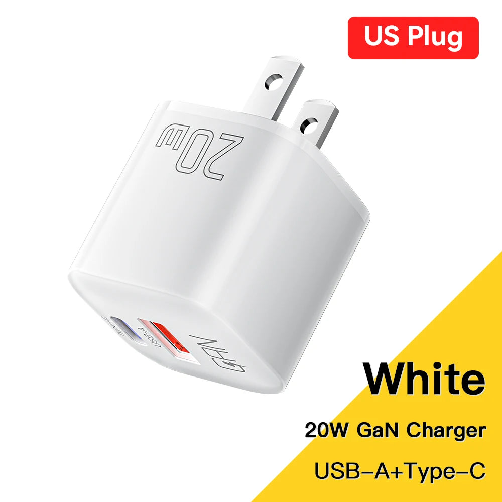 Essager 20W GaN Chargeur USB Type C PD Charge rapide Téléphone QC 3.0 Chargeurs rapides pour iPhone 14 13 12 11 Pro Max Mini iPad Chargement